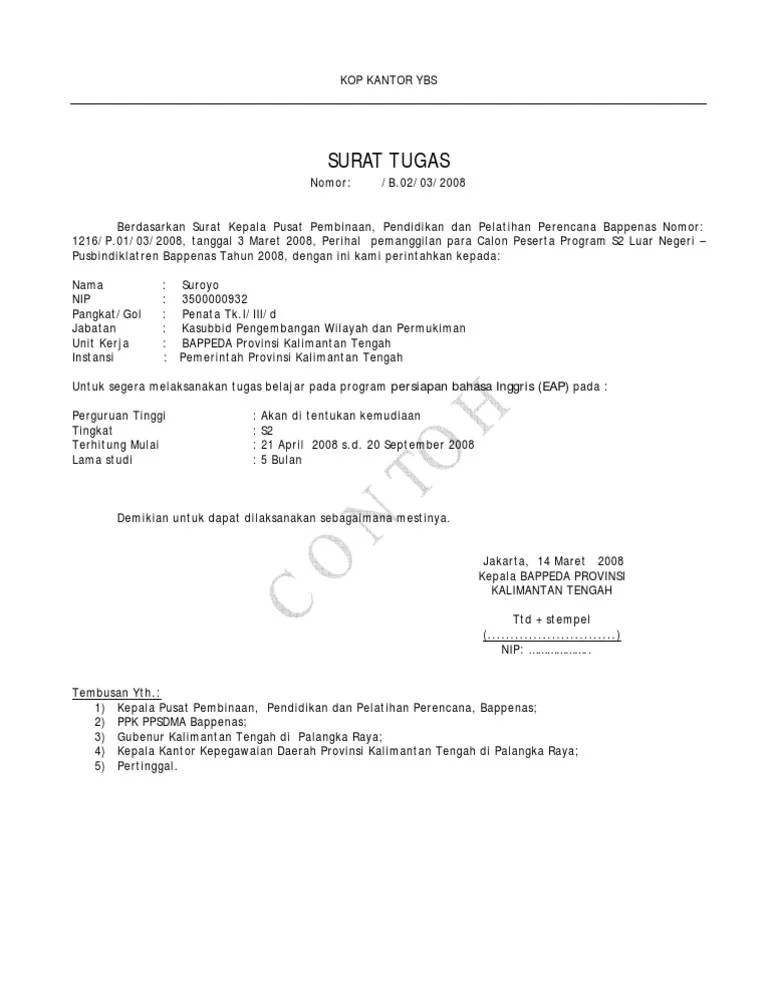 14 Contoh Surat Dinas Luar Kantor