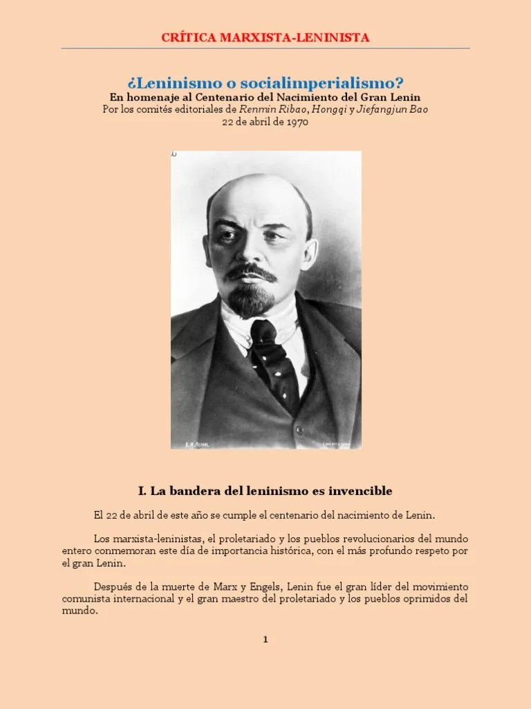 Crítica Marxista Leninista PCCh Leninismo o socialimperialismo