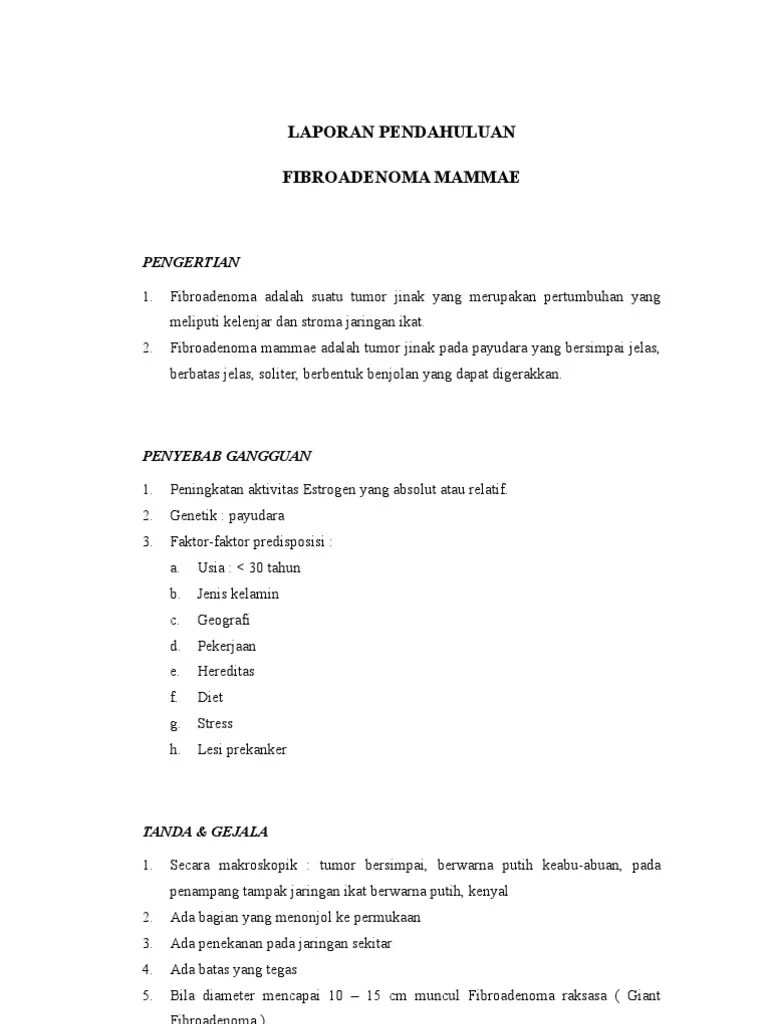 Askep Fibroadenoma Mammae (Tumor Jinak) PDF