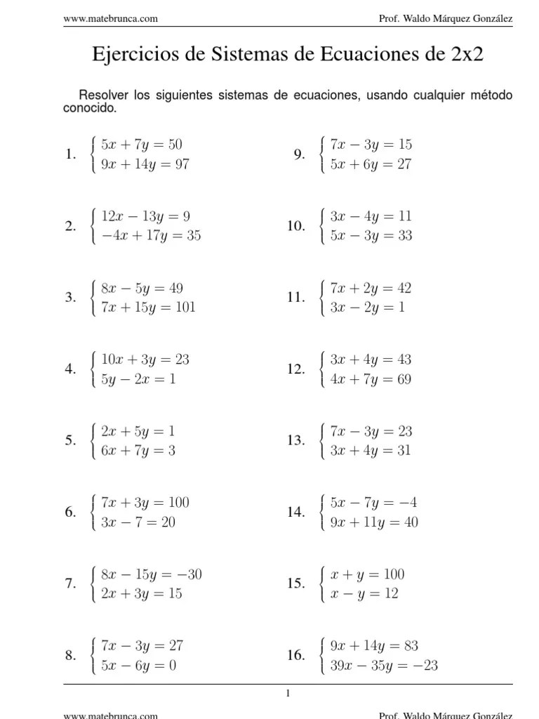 Sistemasdeecuaciones | PDF