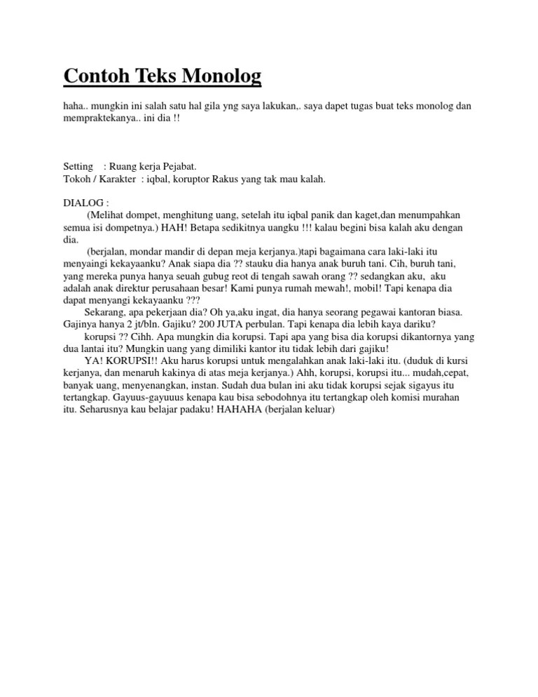 Contoh Teks Monolog | PDF