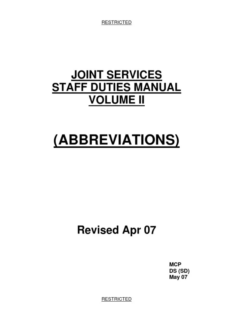 Abbreviation Staff (Military) Sergeant