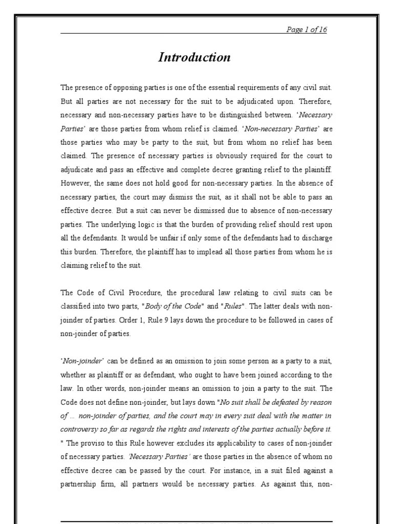 😂 Non joinder of parties. Rule 21. Misjoinder And Non. 20190113