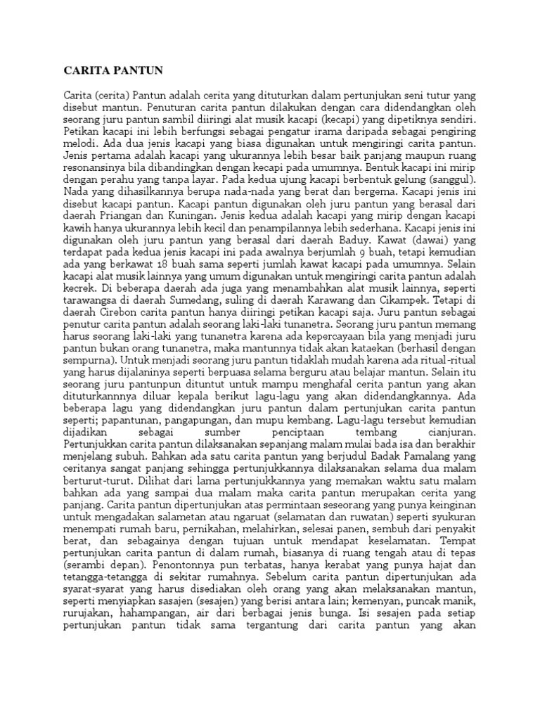 Contoh Carita Pantun Bahasa Sunda - Perangkat Sekolah