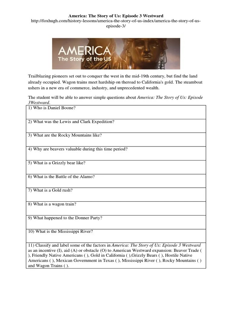 America The Story of Us Episode 3 Westward Worksheet.docx North