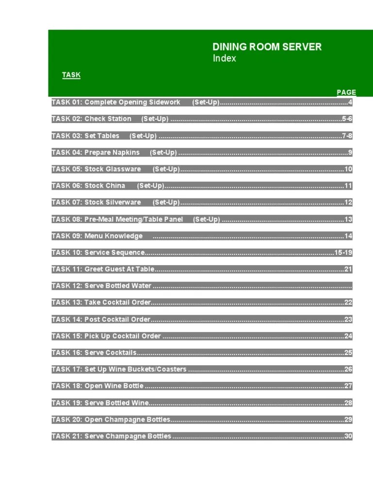 Server Training Manual PDF
