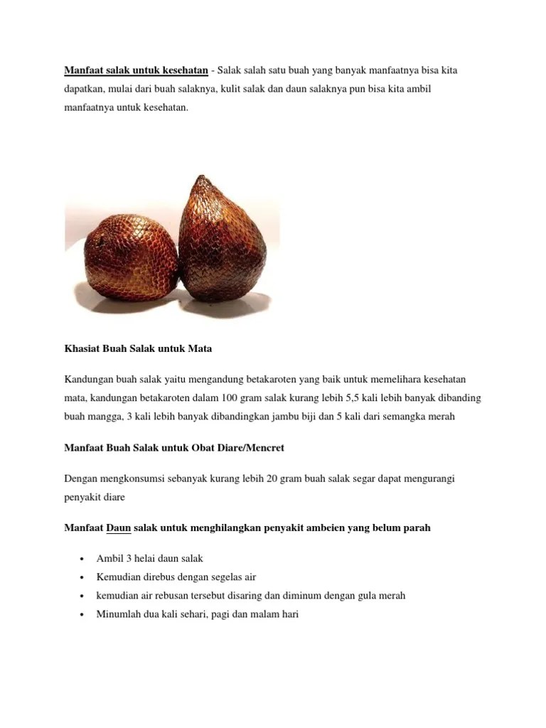 Manfaat Salak Untuk Kesehatan | PDF