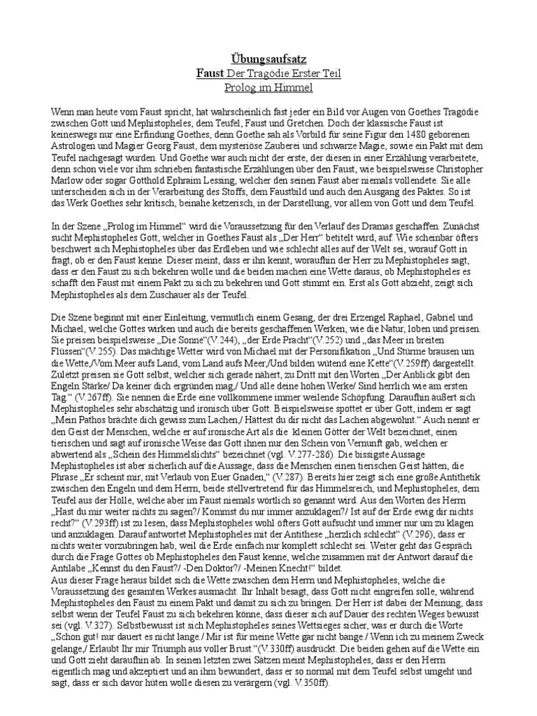 Faust Aufsatz.doc Devil Johann Wolfgang Von Goethe