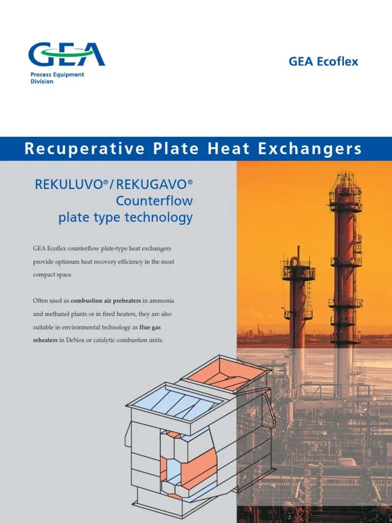 Recuperative Plate Heat Exchangers Heat Exchanger Power Station