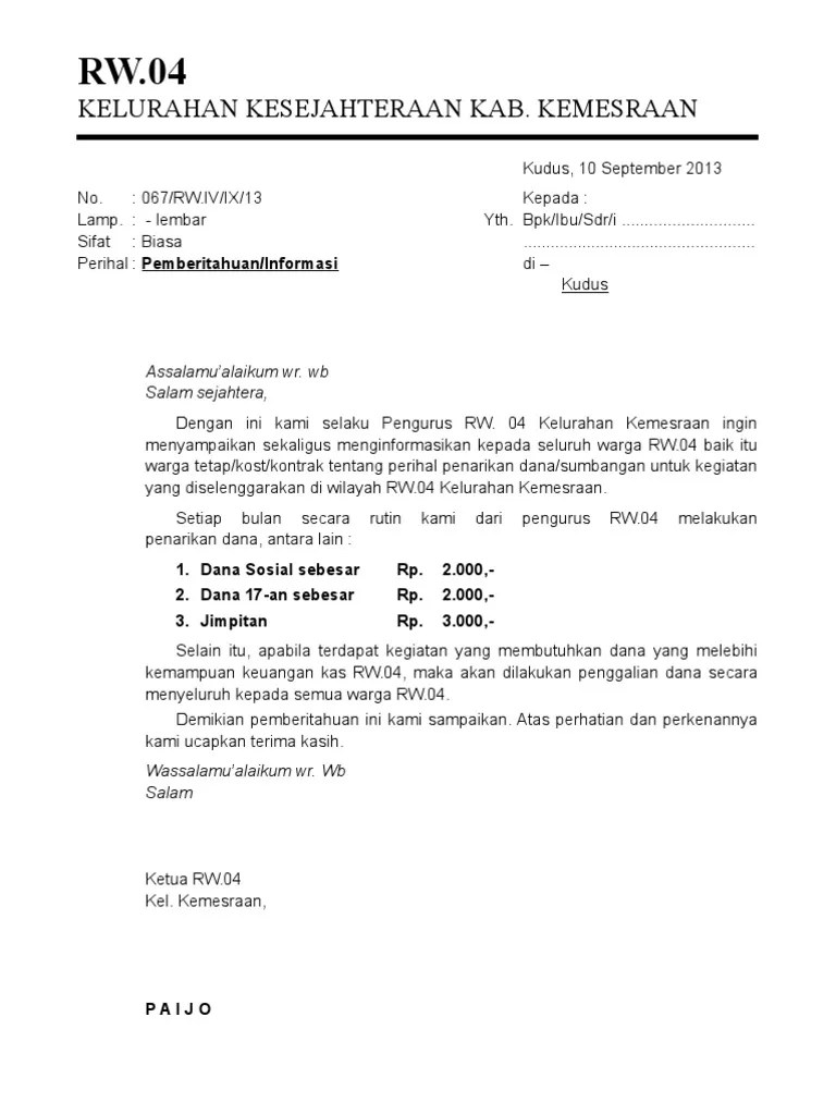 Contoh Surat Edaran Perihal Perlombaan 17 Agustus - Contoh Surat