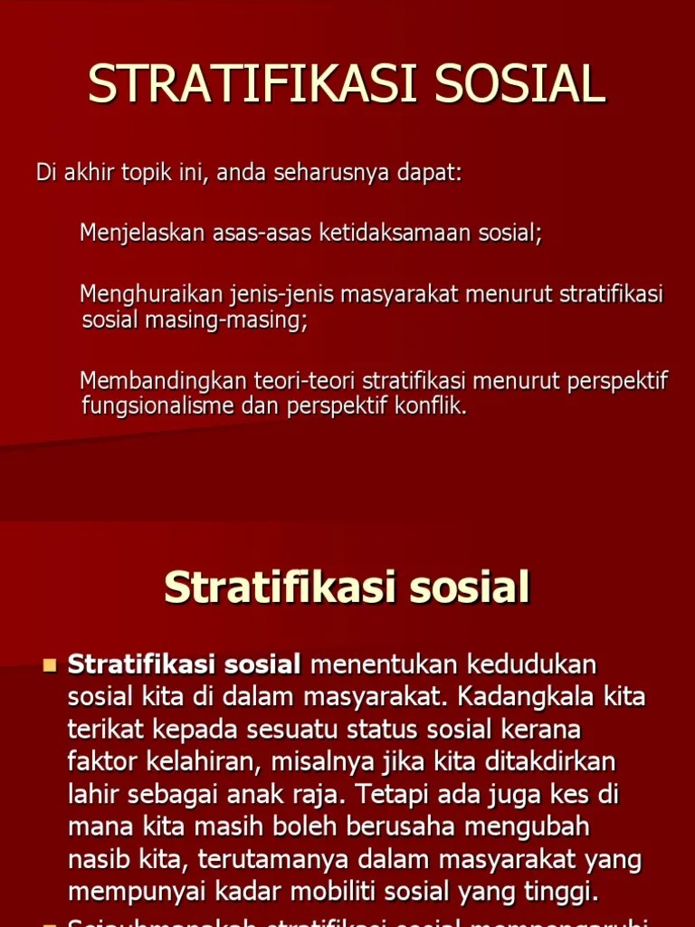 Stratifikasi Sosial Di Malaysia