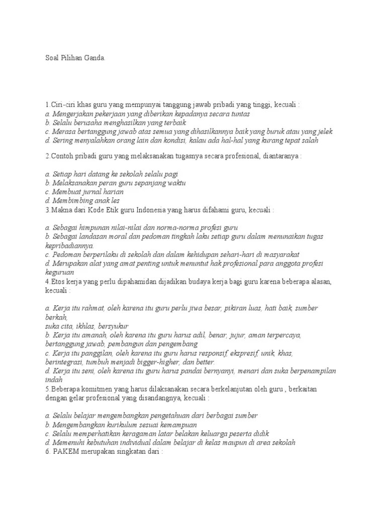 Soal Pilihan Ganda | PDF