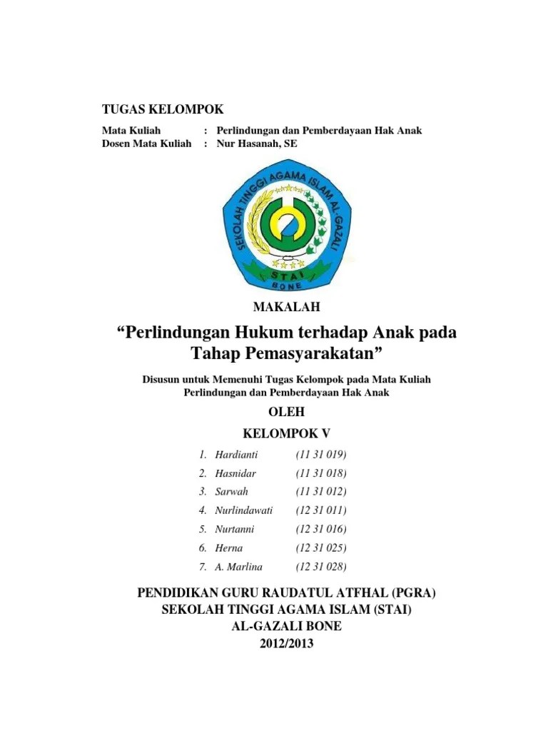 Makalah Perlindungan Hak Anak Pada Tahap Pemasyarakatan