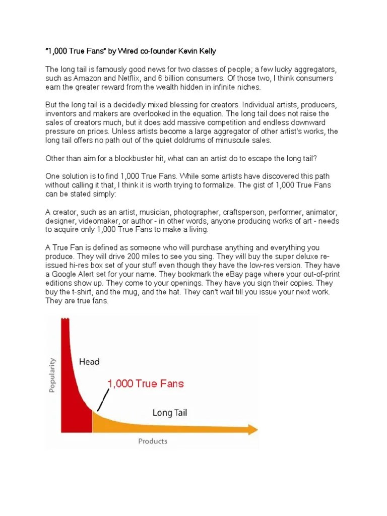 “1,000 True Fans” by Wired cofounder Kevin Kelly
