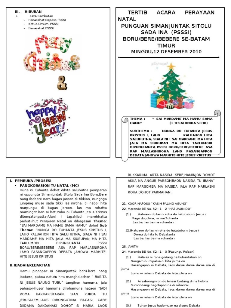 Tertib Acara Perayaan Natal Simanjuntak
