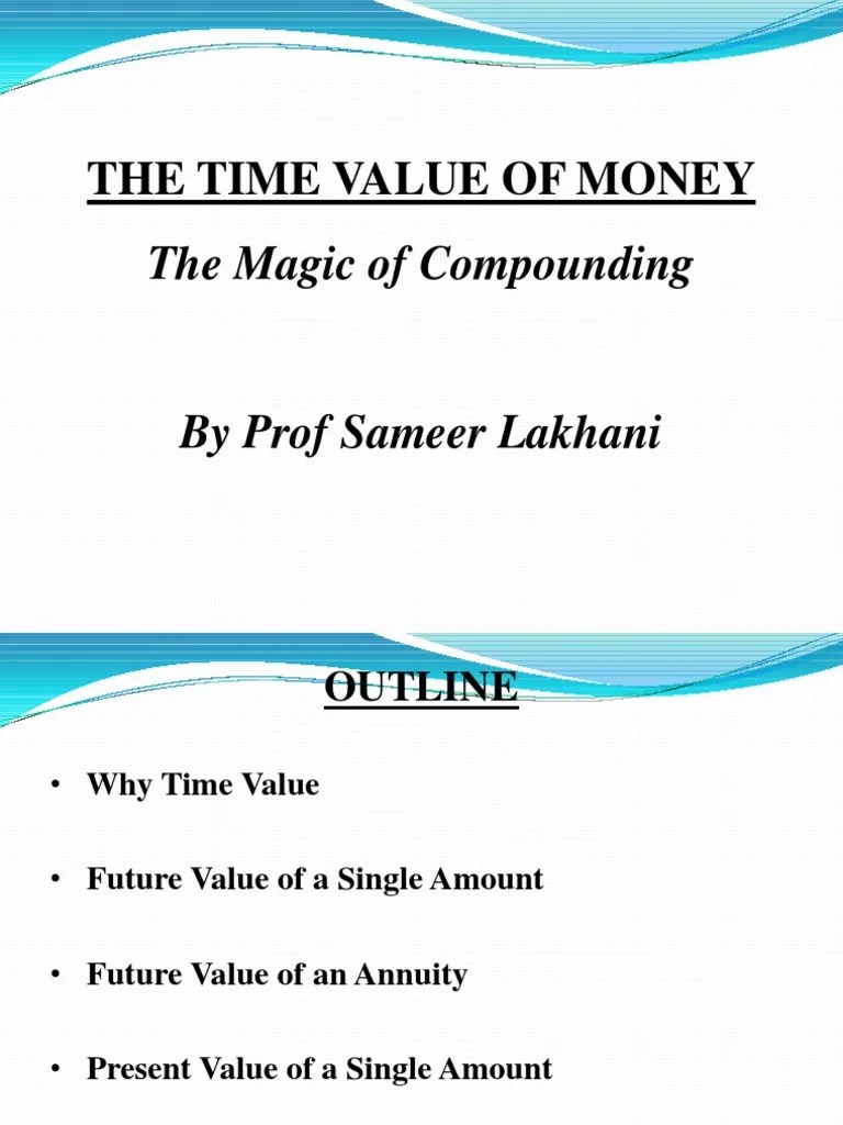 The Time Value of Money PDF Present Value Time Value Of Money
