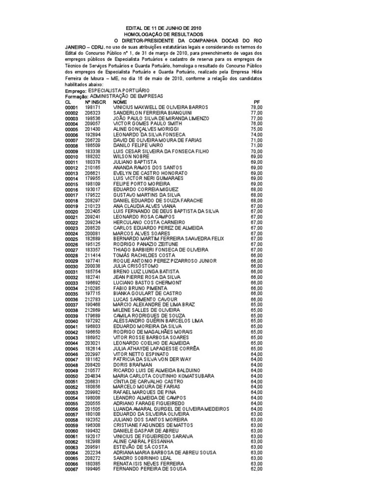 Homologacao Guarda Portuario 1
