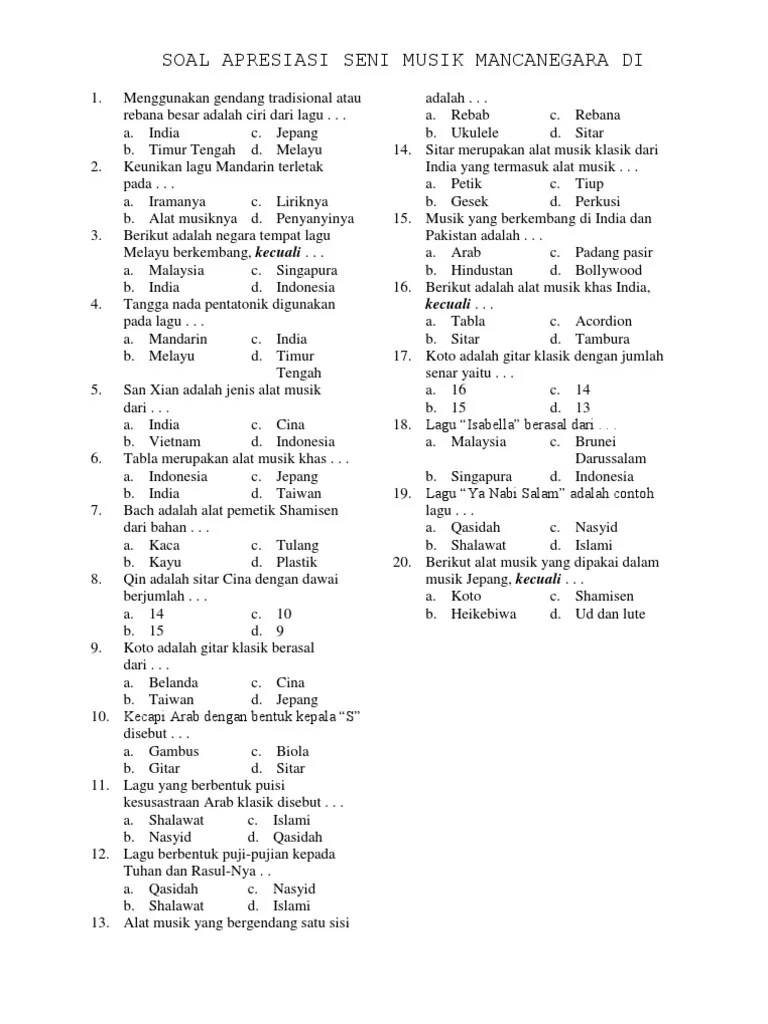 Soal Essay Seni Rupa Mancanegara – Sketsa