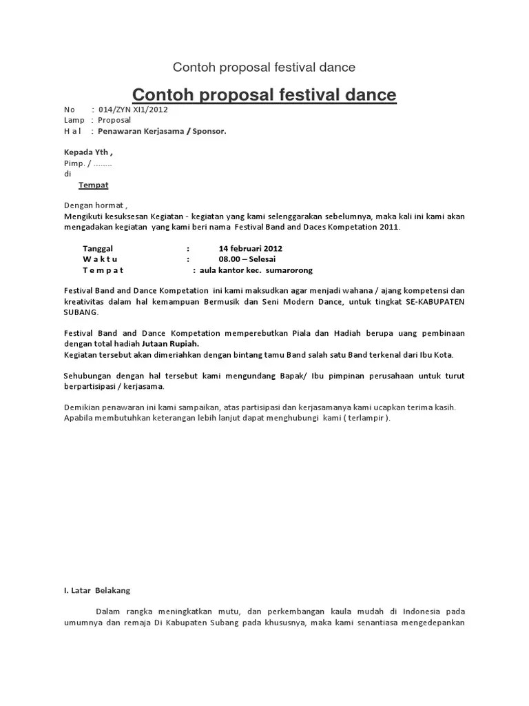 Contoh Proposal Festival Dance | PDF
