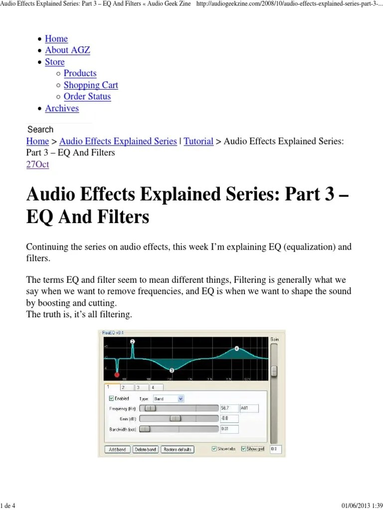 Audio Effects Explained Series Part 3 EQ and Filters Audio Geek