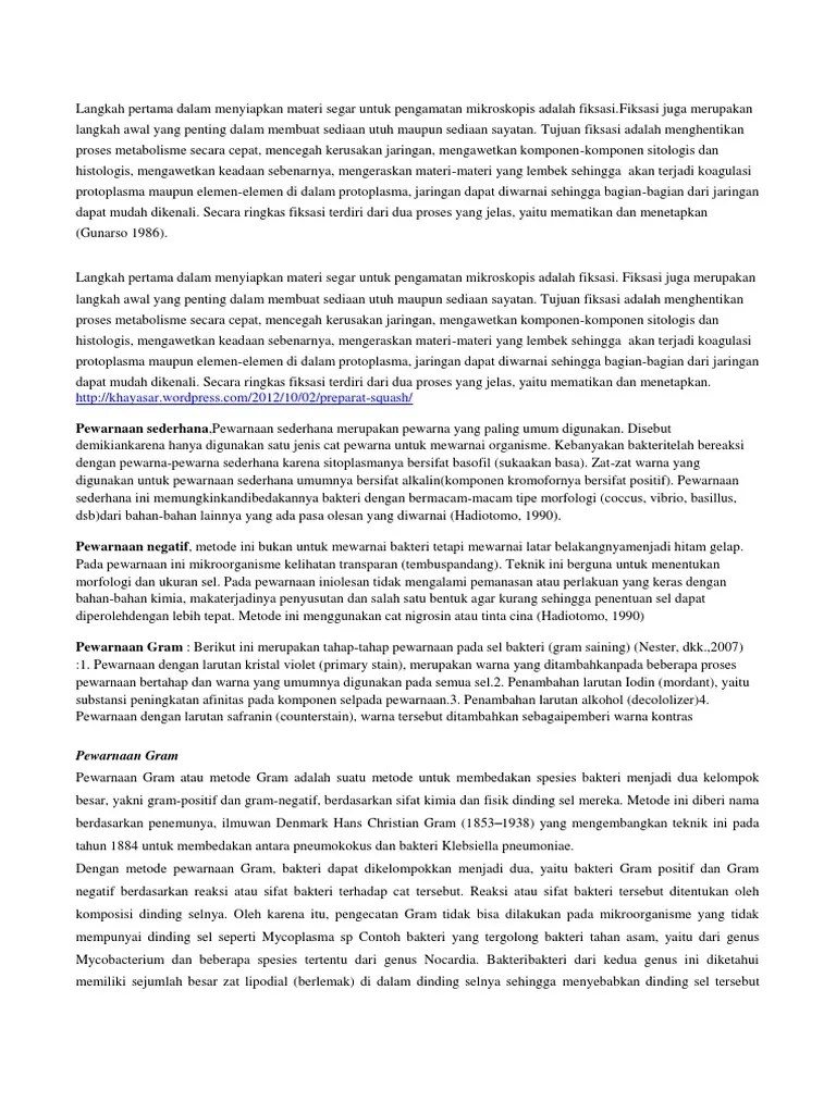 Fiksasi Dan Pewarnaan Bakteri