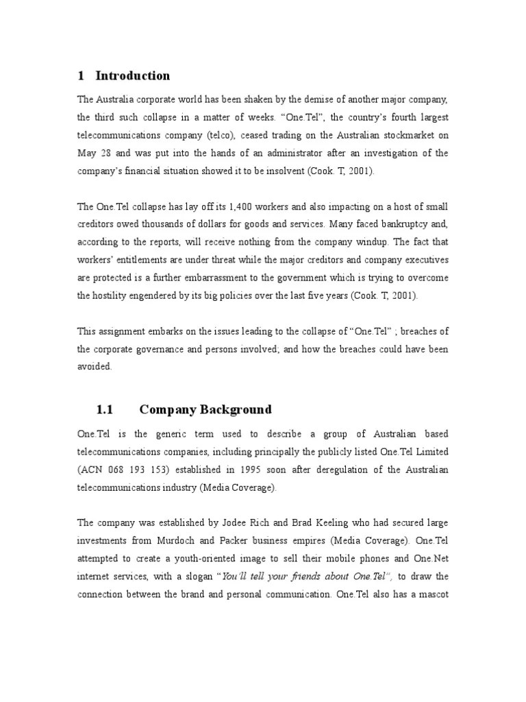 Case Study of Corporate Governance Board Of Directors Corporate