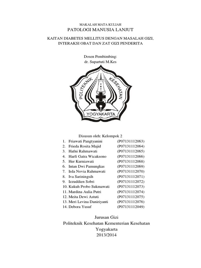 Interaksi Obat, Gizi Penderita DM