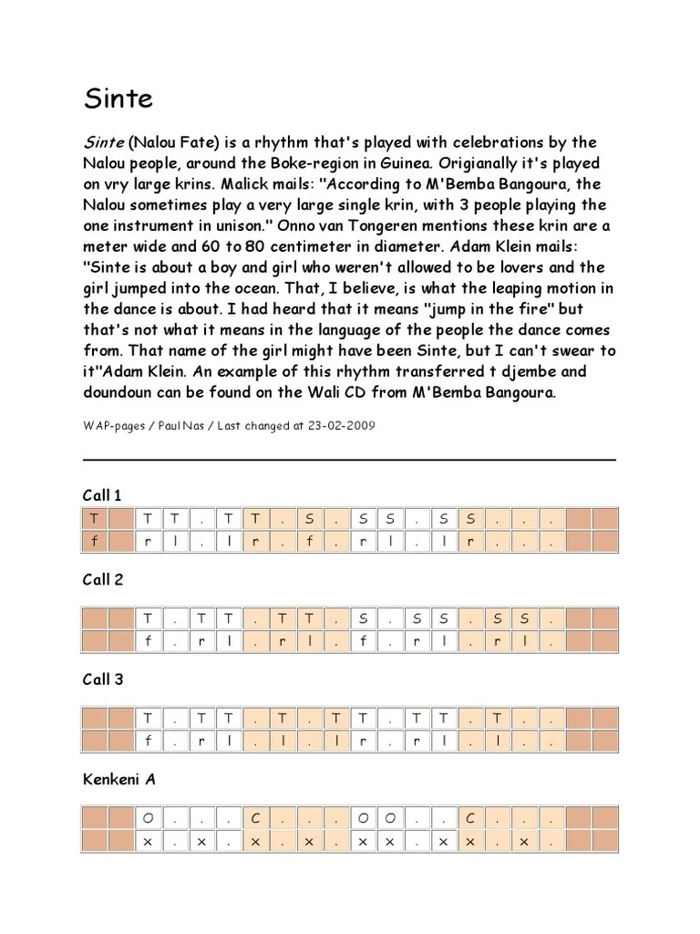 Sinte Rhythm And Meter Percussion Instruments