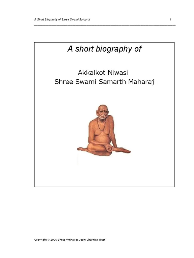AKKALKOT MAHARAJ BIOGRAPHY PDF