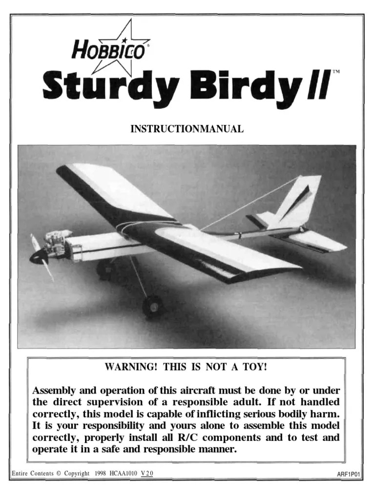 Sturdy Birdy II Manual Airplane Flight Control Surfaces
