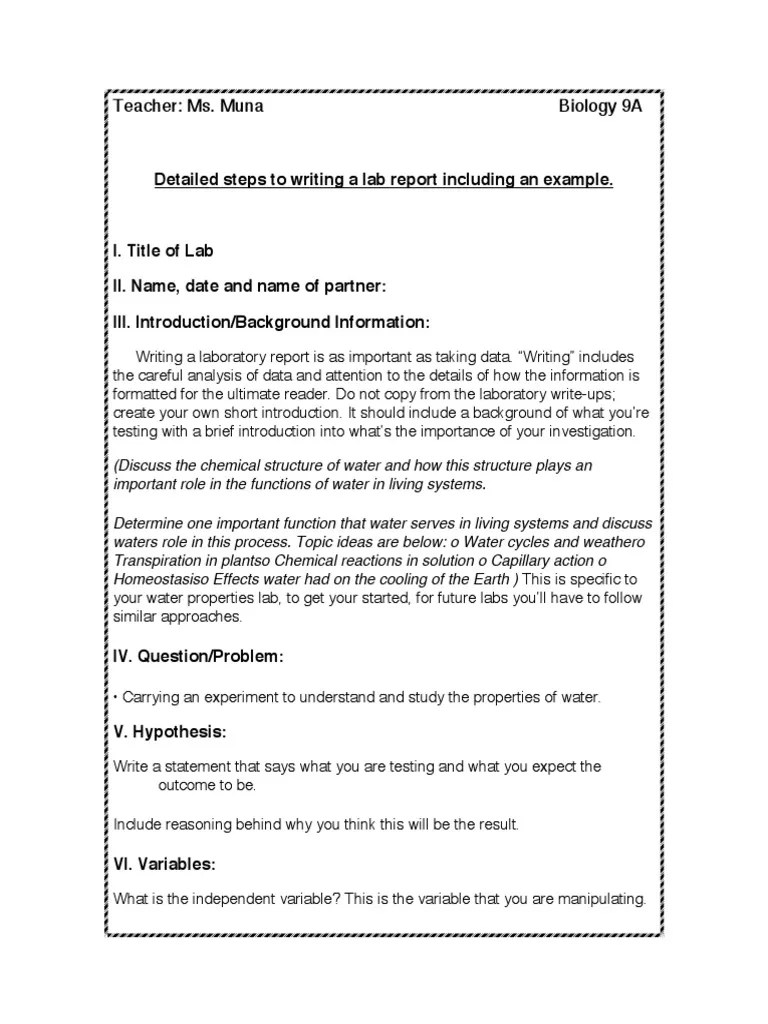 lab report rubric with an example Experiment Cognitive Science