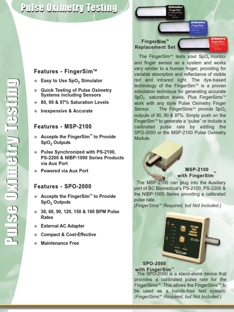 Pulse Oximetry Testing PDF Pulse Calibration