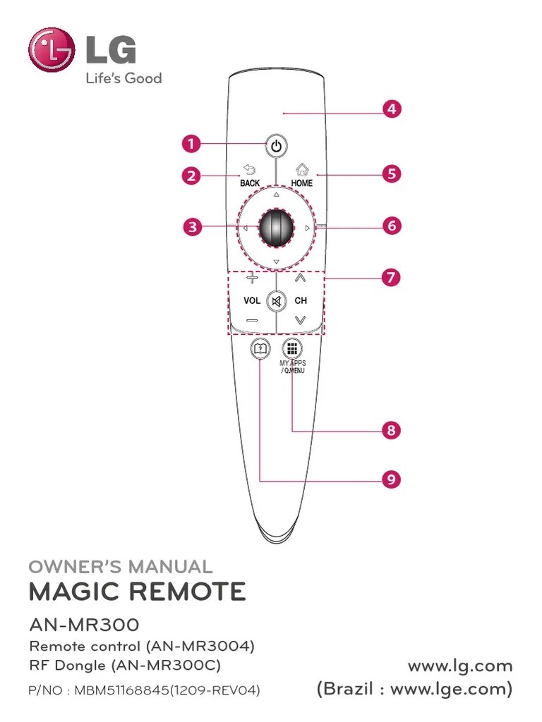 Lg Magic Remote Instruction Manual