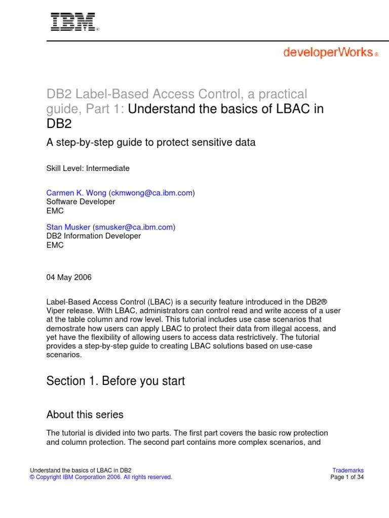 DB2 LabelBased Access Control PDF Classified Information Ibm Db2
