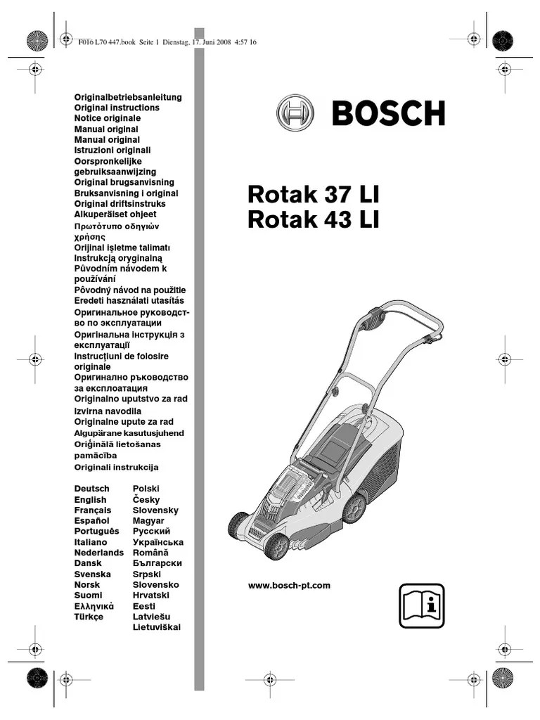 Rotak 37li Bosch Manuale PDF