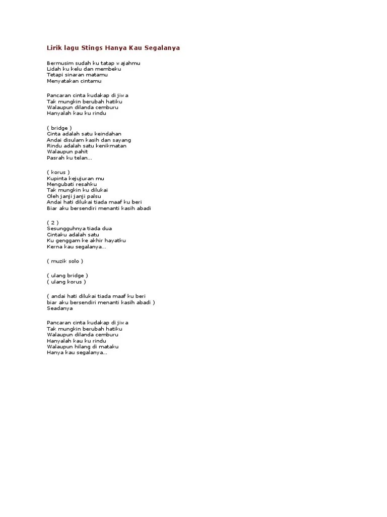 Chord Stings Dalam Diam Ku Mencintaimu