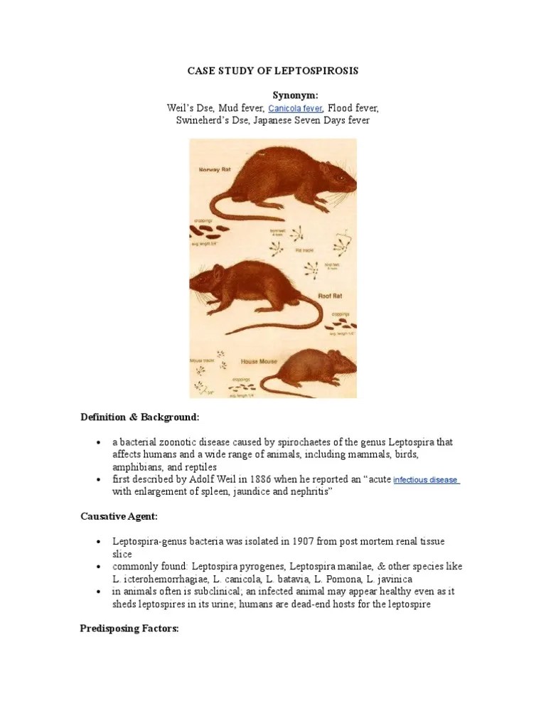 Case Study of Leptospirosis Rtt Health Sciences