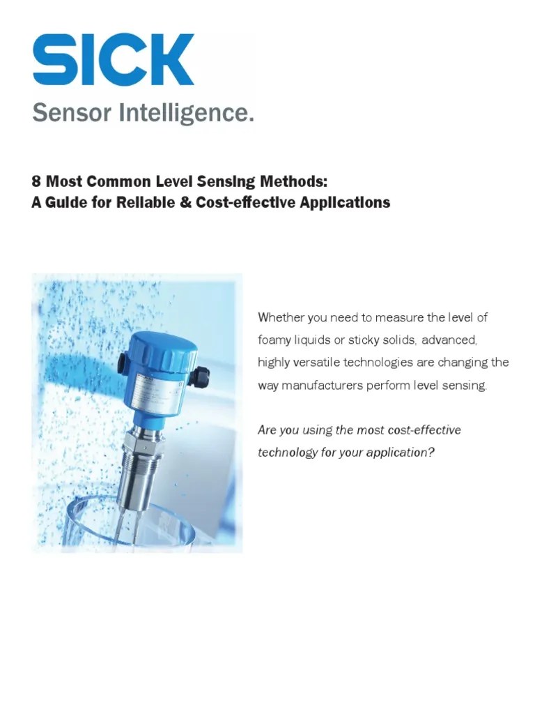 8 Most Common Level Sensing Methods A Guide For Reliable & Cost