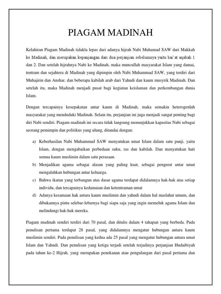 Ham Piagam Madinah | PDF