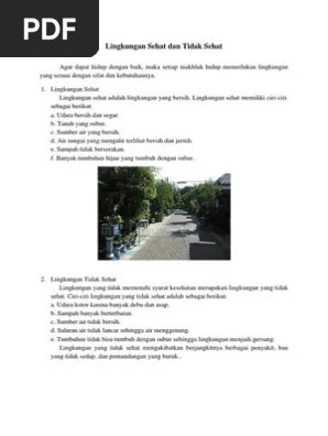 Lingkungan Sehat Dan Tidak Sehat | PDF
