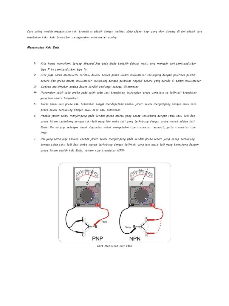 Cara Paling Mudah Menentukan Kaki Transistor Adalah Dengan Melihat | PDF