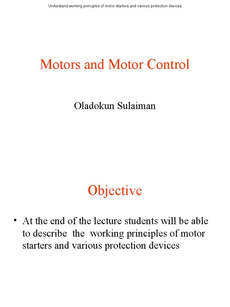 Motor Control and Protection PDF Fuse (Electrical) Transformer