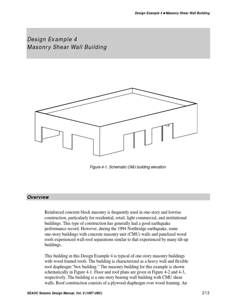 MASONRY SHEAR WALL DESIGN BUILDING Framing (Construction) (125 views)