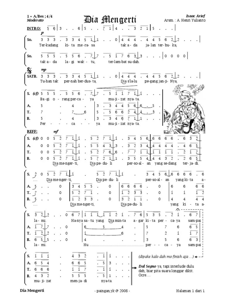 Chord Lagu Dia Mengerti Rohani