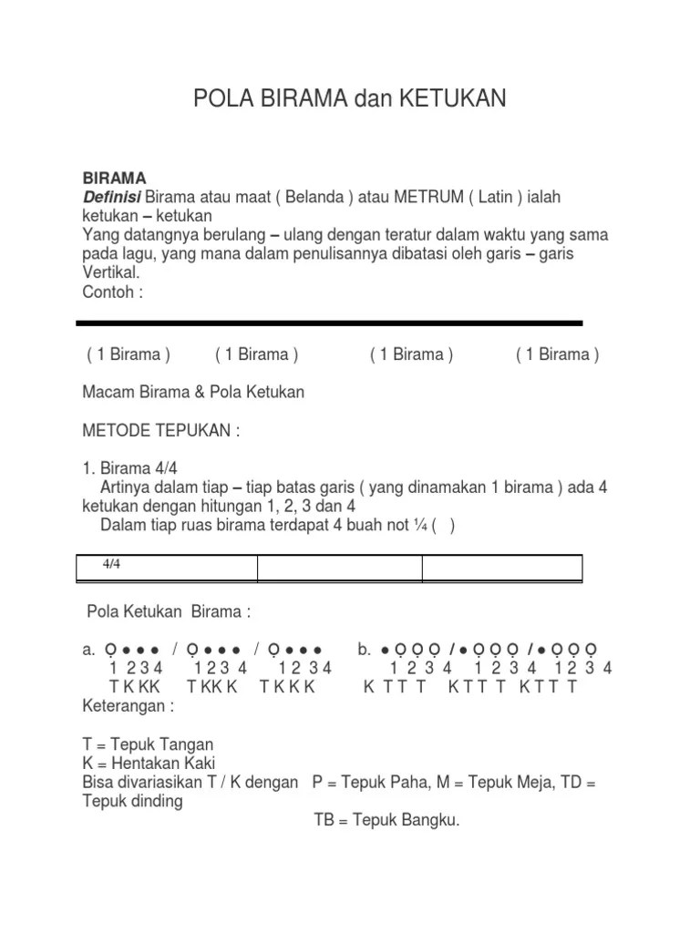 POLA BIRAMA Dan KETUKAN | PDF