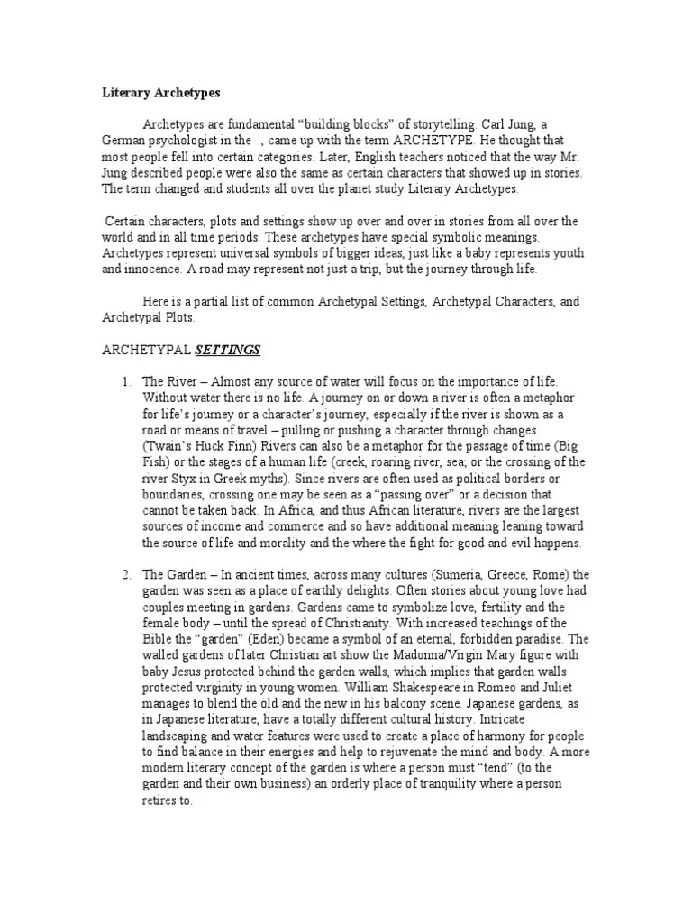 Literary Archetypes Hero Quest