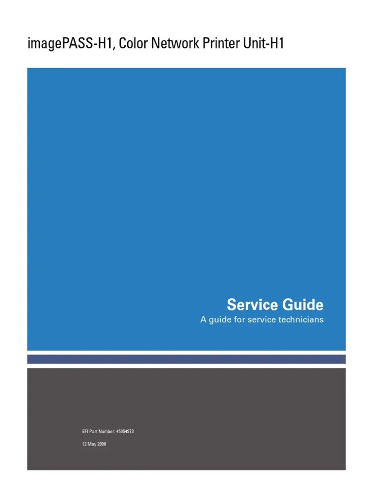 ImagePASSH1, Color Network Printer UnitH1 Service Guide PDF