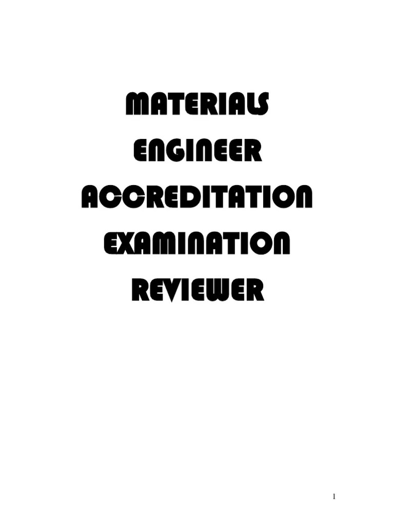 Materials Engineer Reviewer PDF Road Surface Concrete