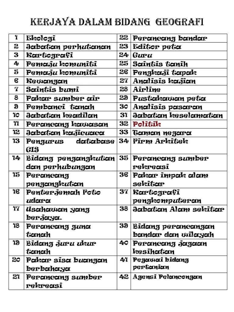 kerjaya dalam bidang sains matematik