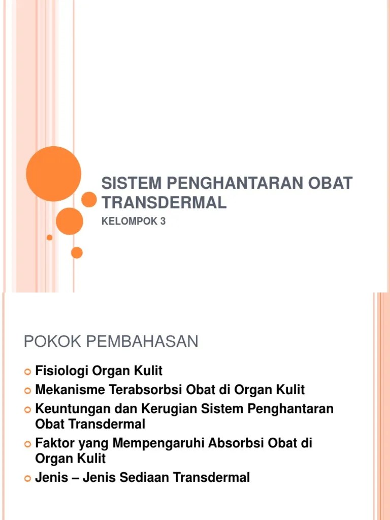 Sistem Penghantaran Obat Transdermal